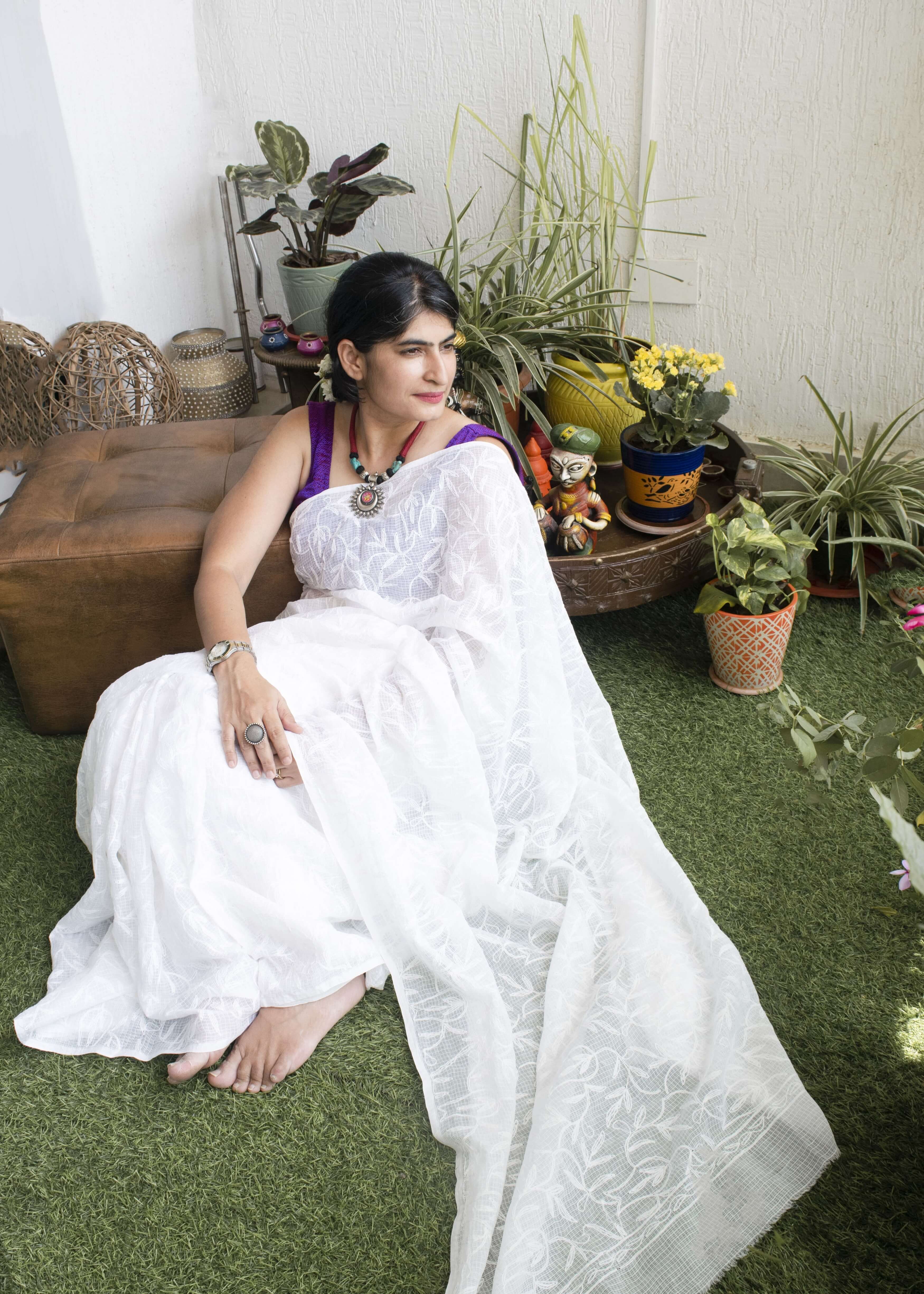 Chikankari bridal saree sale