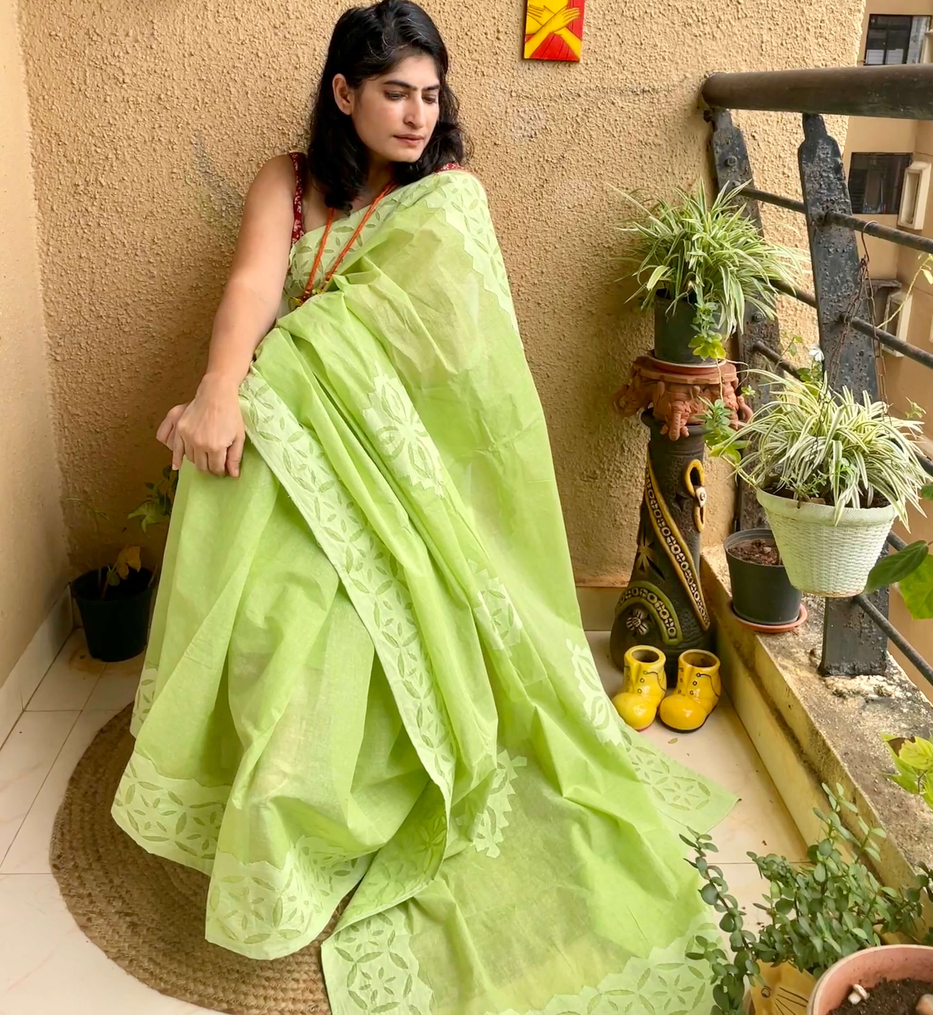 Buy Radiant Fashion Women Green Cotton Art Silk Saree With Running Blouse  Online at Best Prices in India - JioMart.