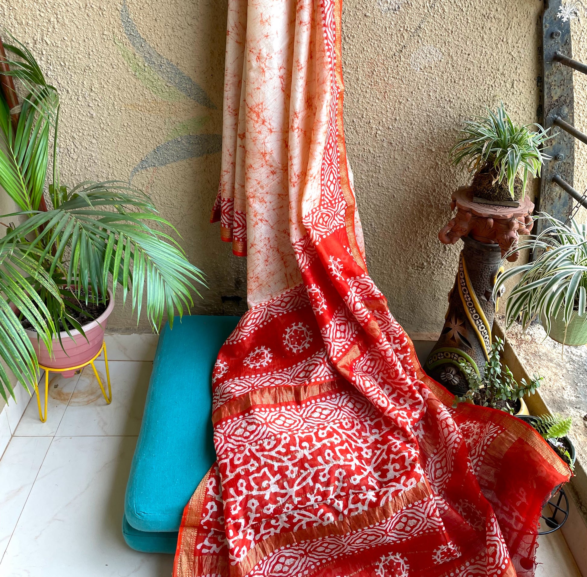 Red Maheshwari Batik