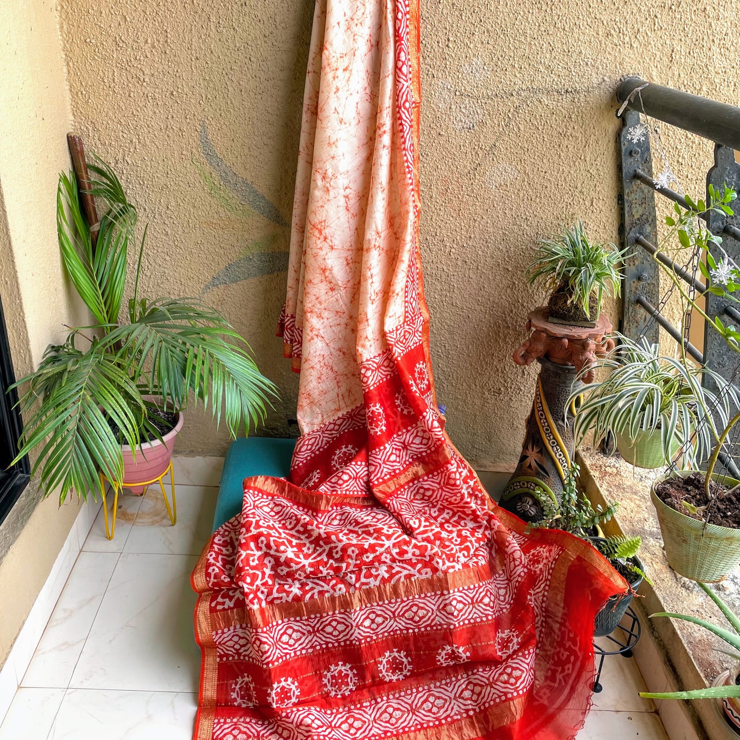 Red Maheshwari Batik