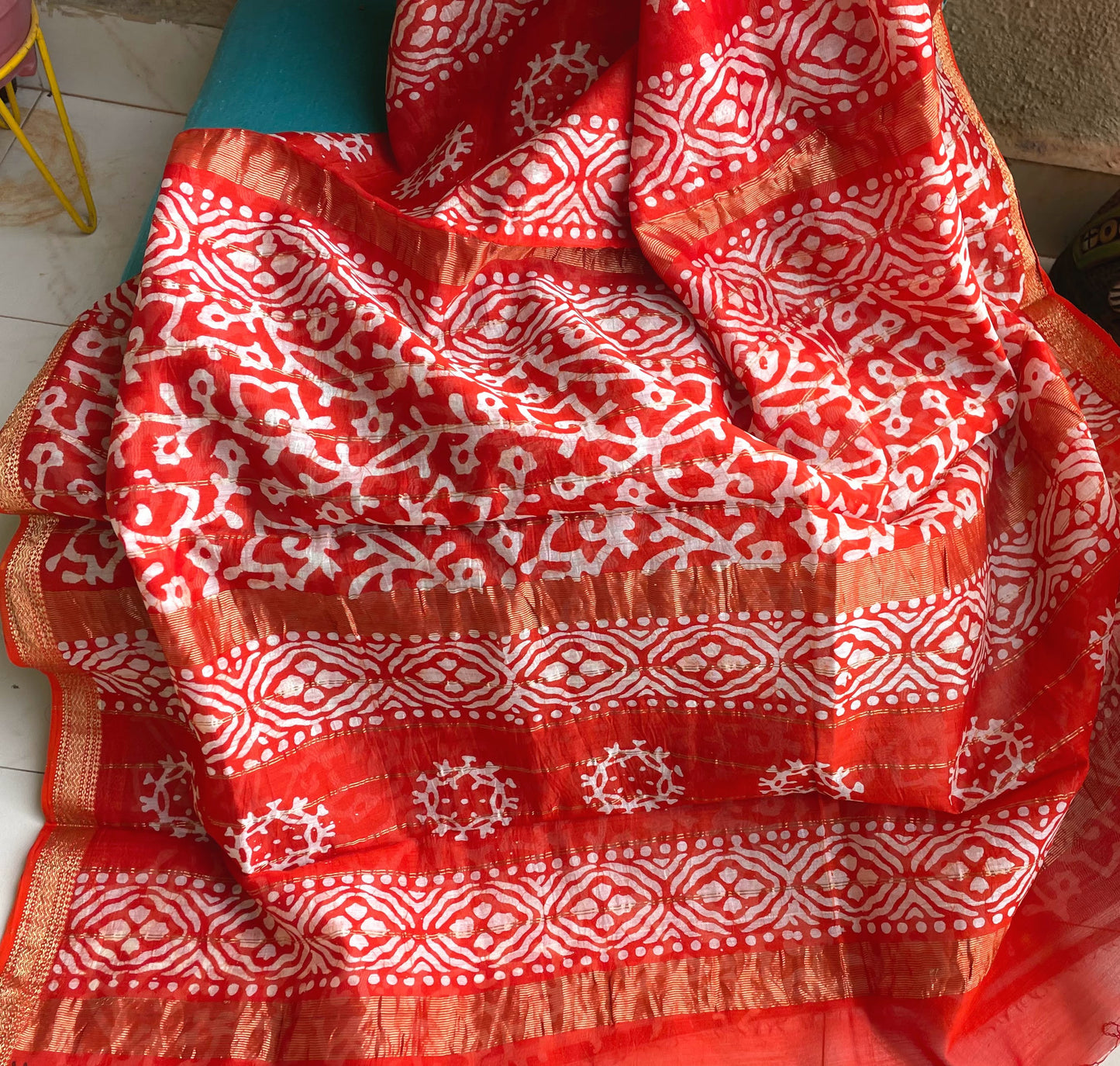 Red Maheshwari Batik